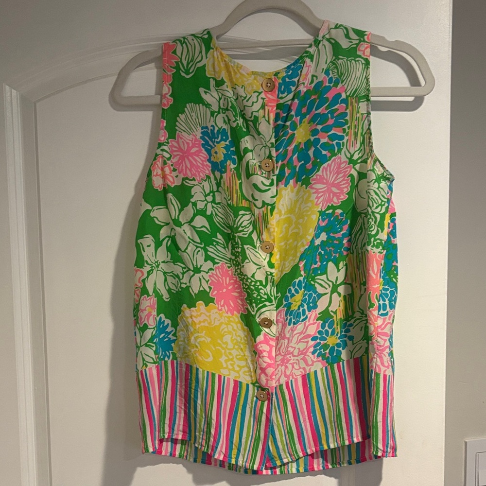 Colorful Floral Sleeveless Top